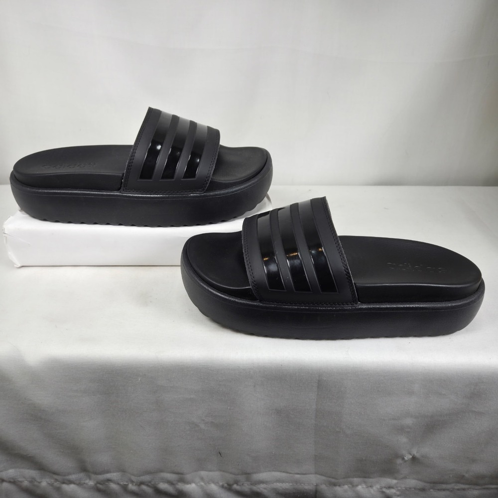 Adidas Adilette Platform Slide Size 7 Women's Triple Black sandals